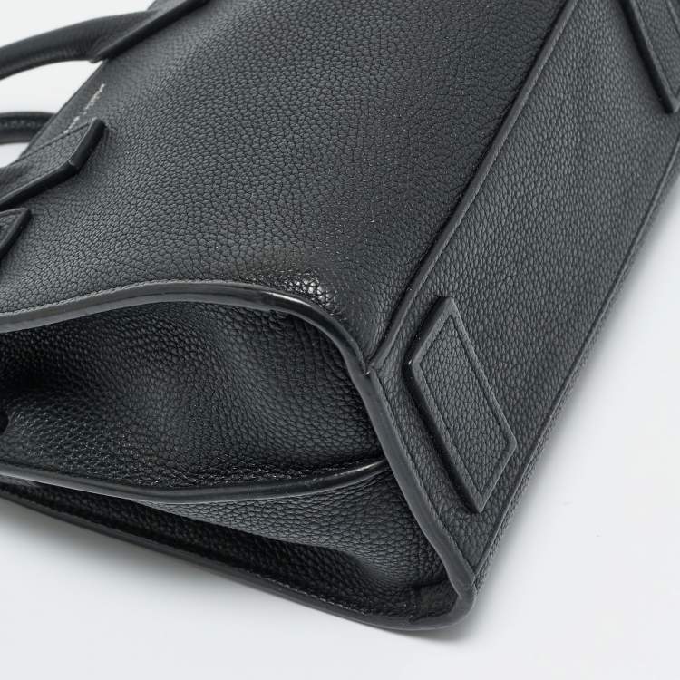 Pre Owned Saint Laurent Black Leather Nano Supple Classic Sac De Jour Tote
