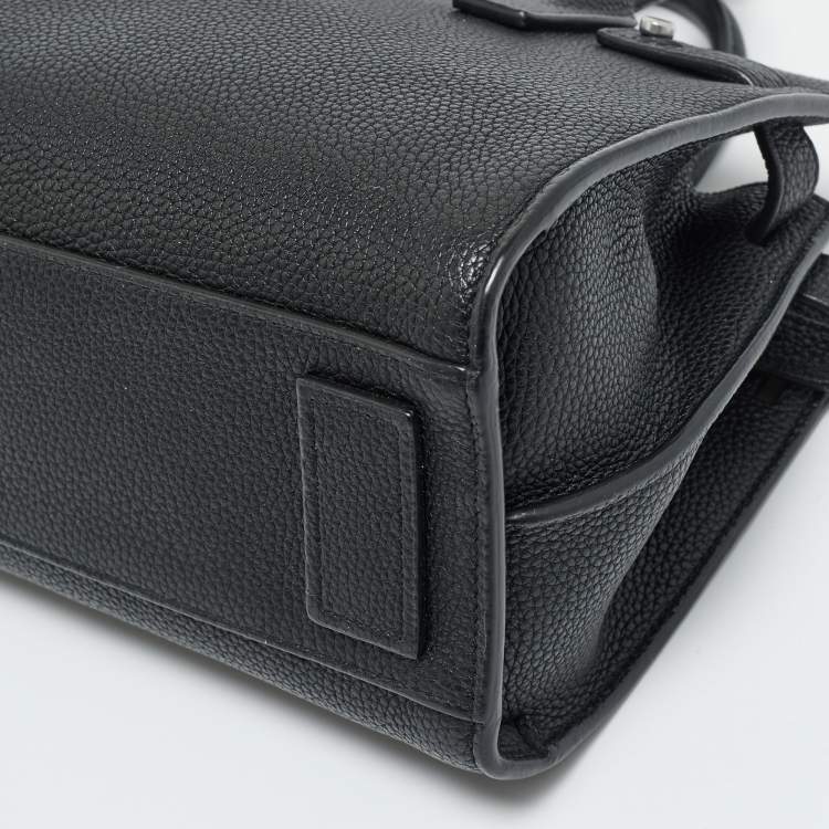 Pre Owned Saint Laurent Black Leather Nano Supple Classic Sac De Jour Tote