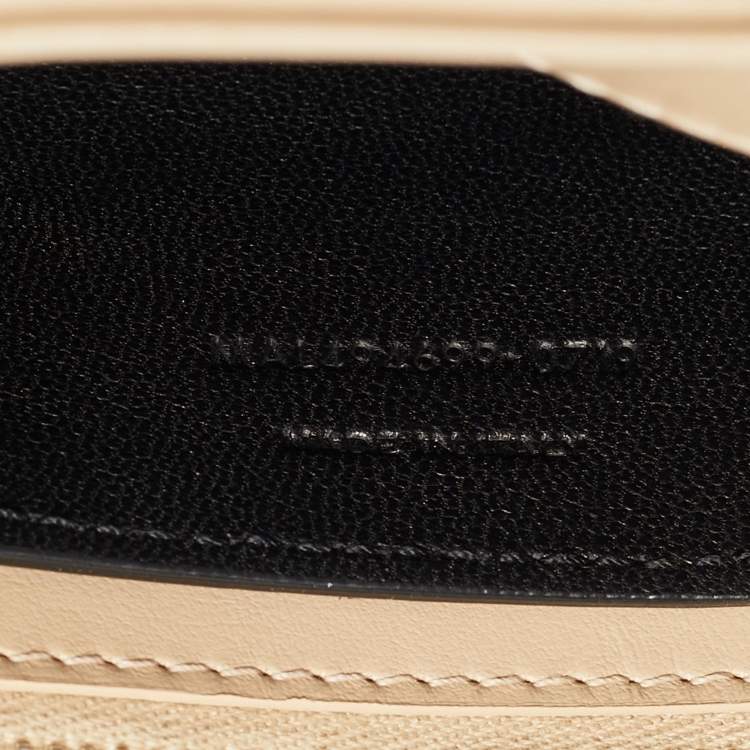 Pre Owned Saint Laurent Beige Matelassé Leather Small Loulou Shoulder Bag