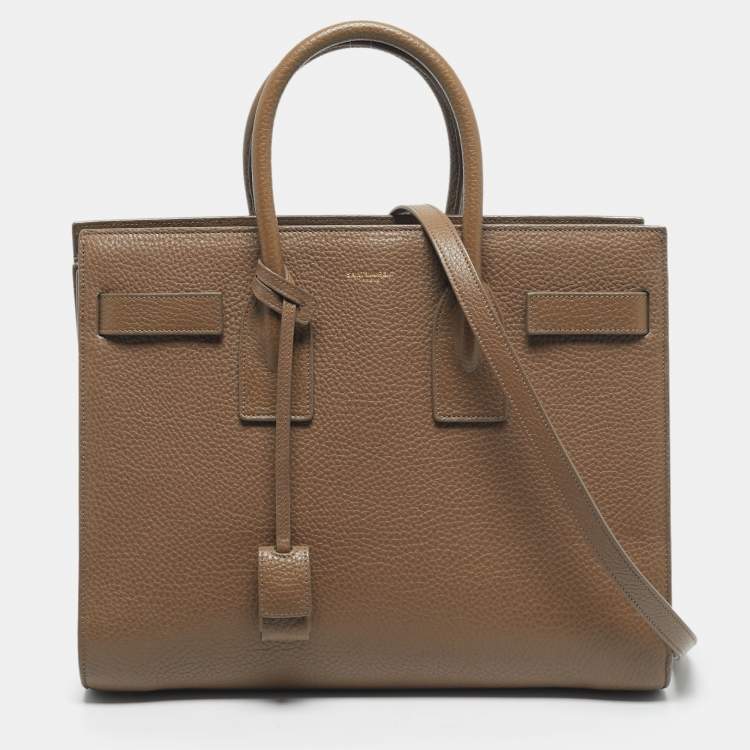 Pre Owned Saint Laurent Brown Leather Small Classic Sac De Jour Tote