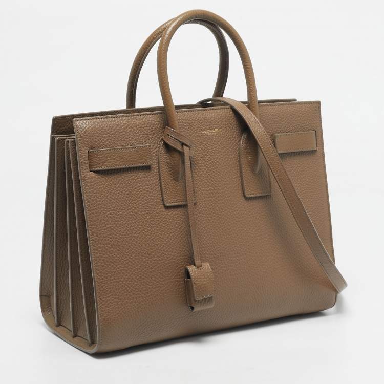 Pre Owned Saint Laurent Brown Leather Small Classic Sac De Jour Tote