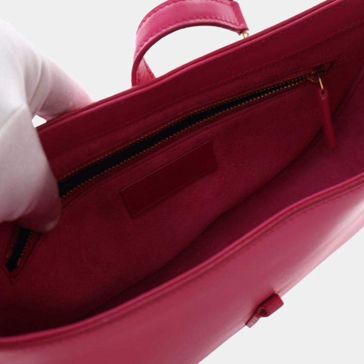 Pre Owned Saint Laurent Le 5 À 7 Calfskin Shoulder Bag