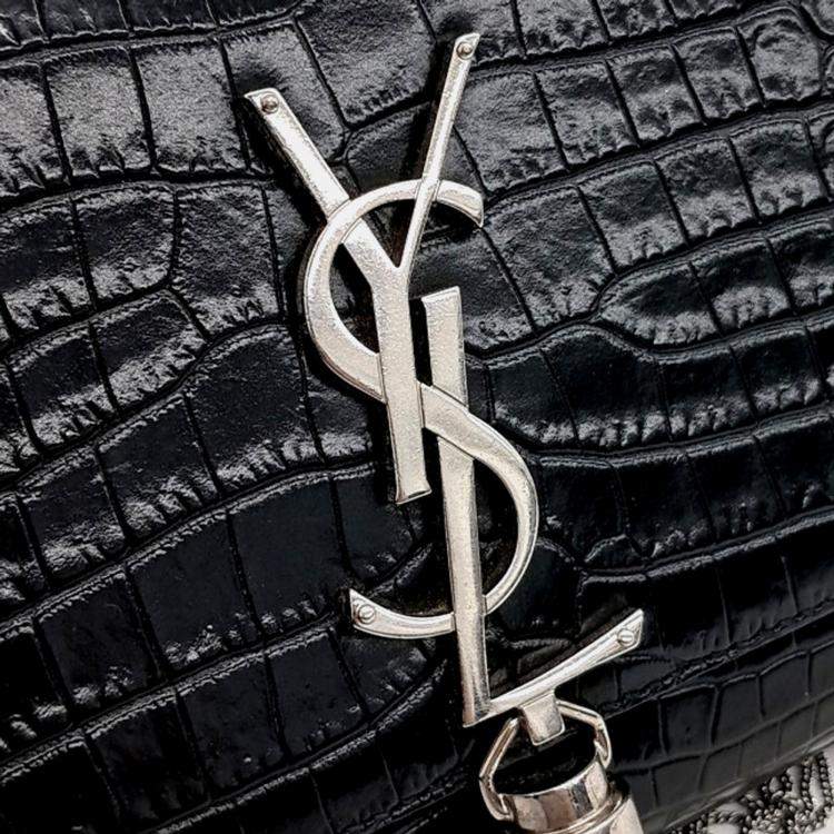 Pre Owned Saint Laurent Paris Black Patent Leather Kate Chain Crossbody Bag