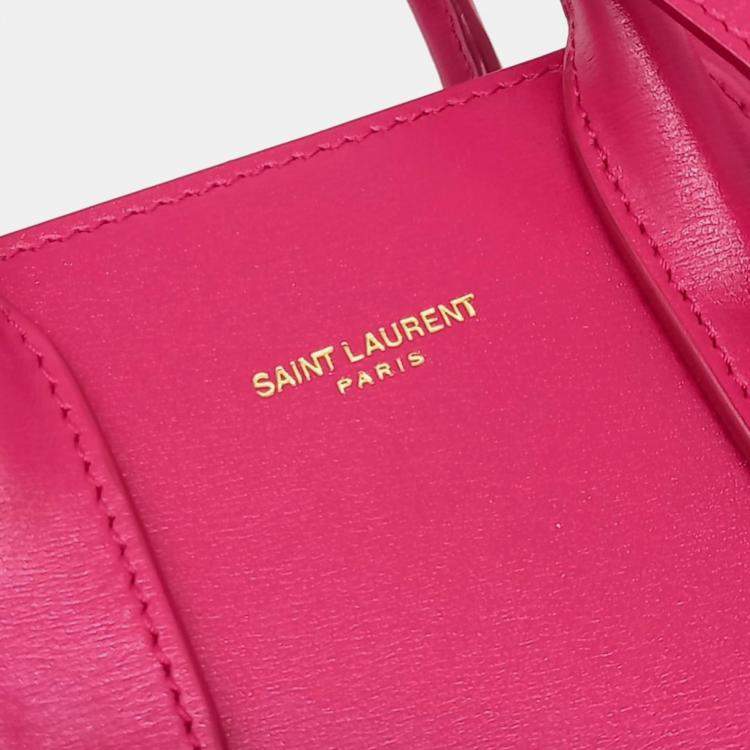 Pre Owned Saint Laurent Paris Sac de Jour Nano Pink Leather Handbag