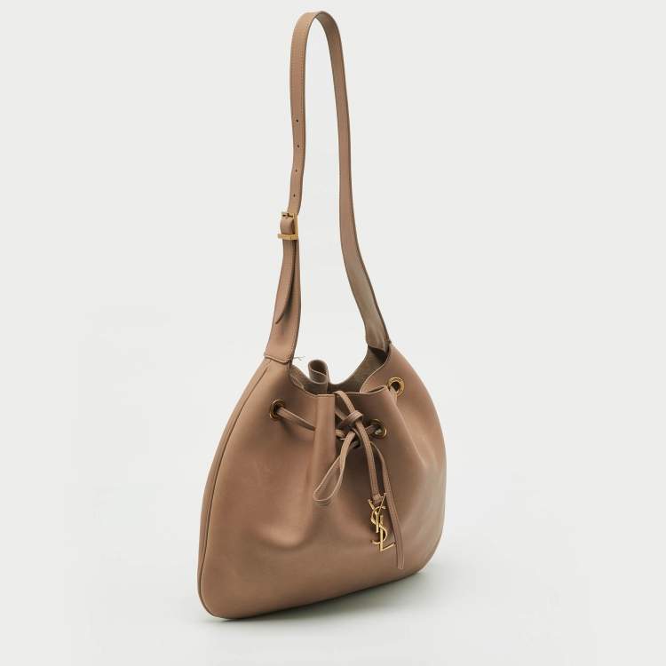 Pre Owned Saint Laurent Beige Leather Paris VII Medium Bucket Bag