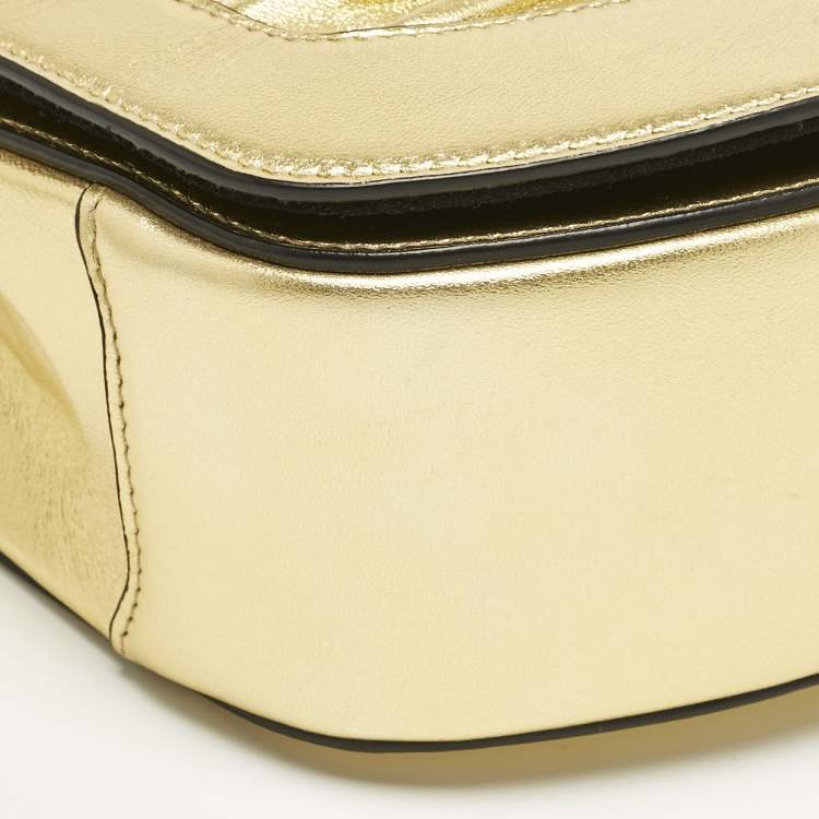 Pre Owned Saint Laurent Gold Leather Chrissie Shoulder Bag