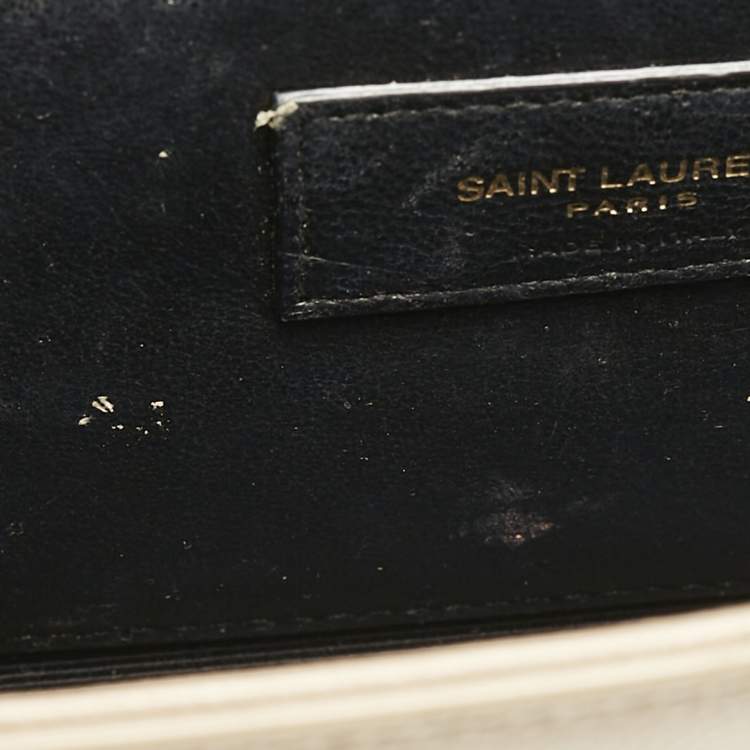 Pre Owned Saint Laurent Beige Leather New Small Kate Chain Shoulder Bag