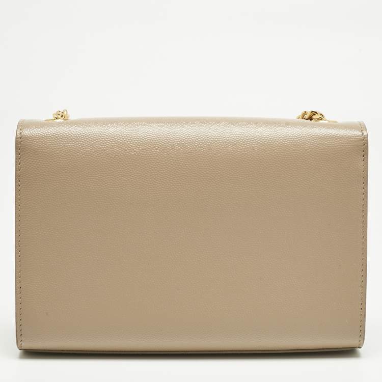 Pre Owned Saint Laurent Beige Leather New Small Kate Chain Shoulder Bag