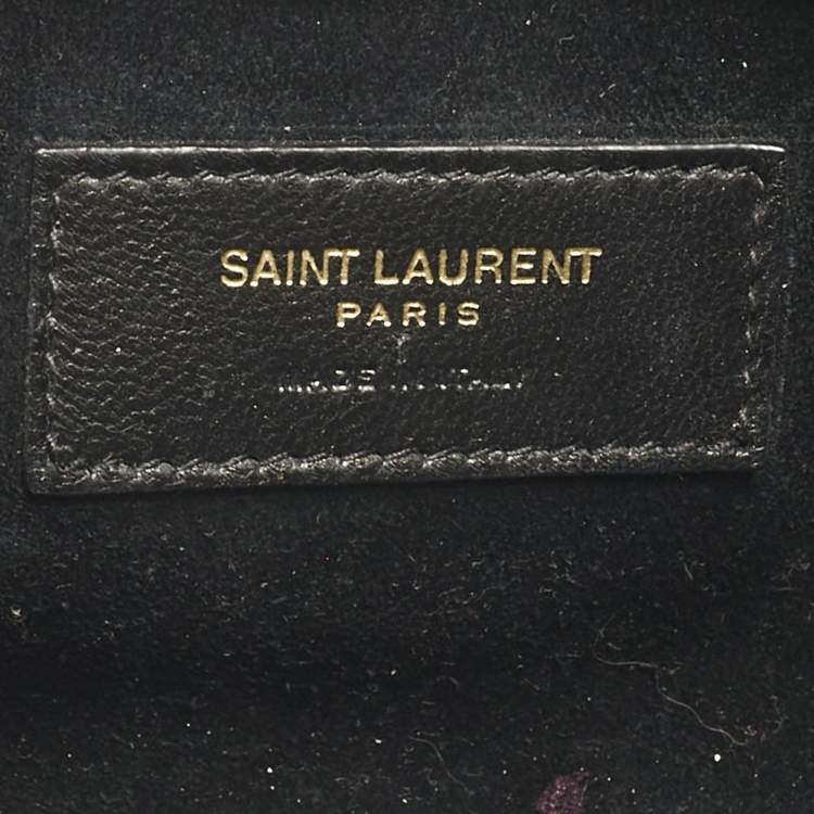 Pre Owned Saint Laurent Black Leather Mini LE 5 À 7 Bag