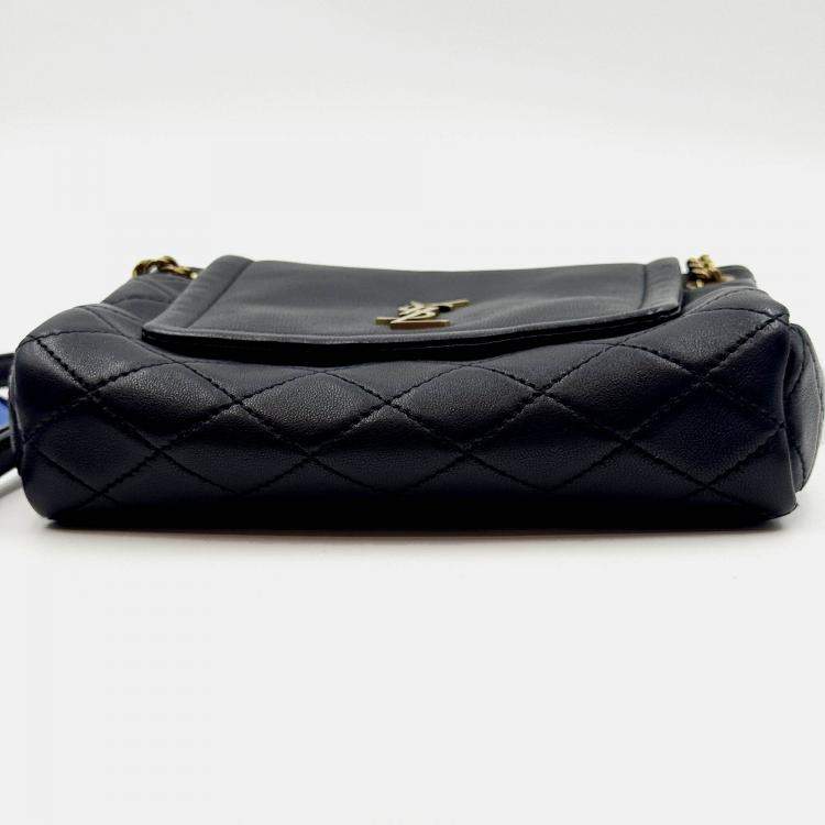 Pre Owned Saint Laurent black Quilted Leather Mini Nolita Shoulder Bag