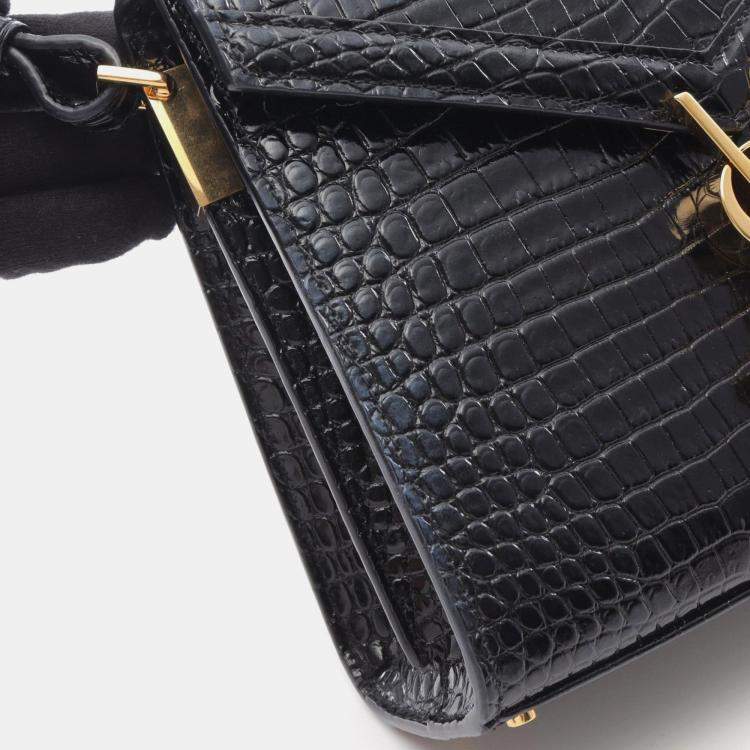 Pre Owned Saint Laurent Cassandra Handbag Leather Black