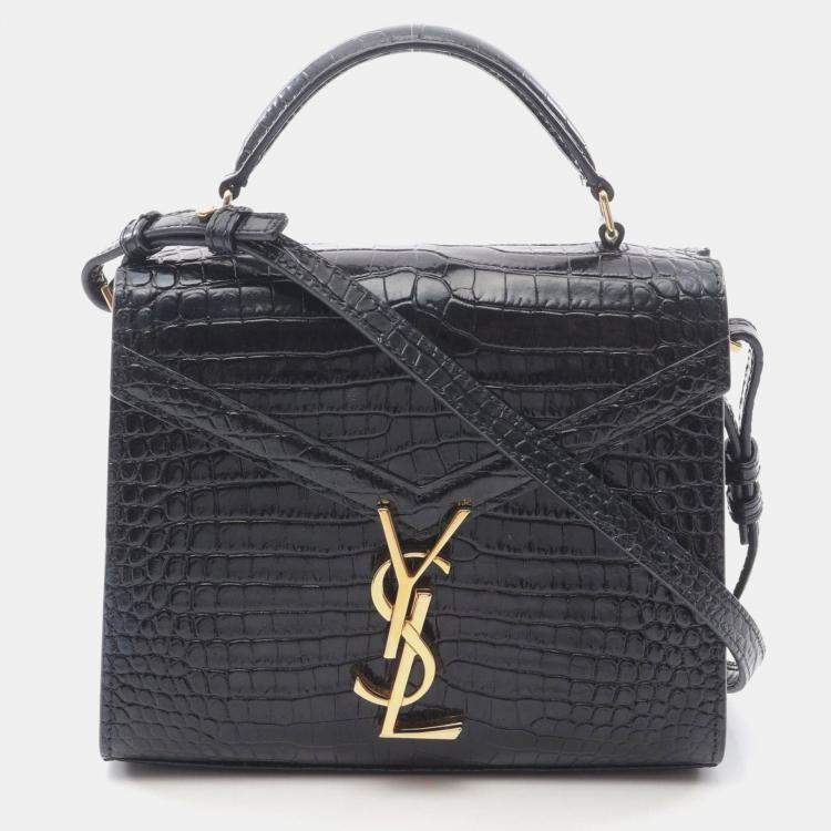 Pre Owned Saint Laurent Cassandra Handbag Leather Black