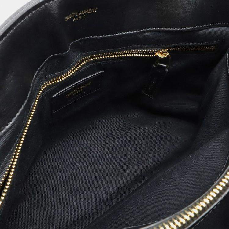 Pre Owned Saint Laurent Paris Lulu Chain Shoulder Bag In Y-Quilted Leather Black