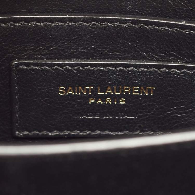 Pre Owned Saint Laurent Off White Leather Mini Cassandra Top Handle Bag