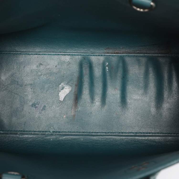 Pre Owned Saint Laurent Green Leather Baby Classic Sac De Jour Tote