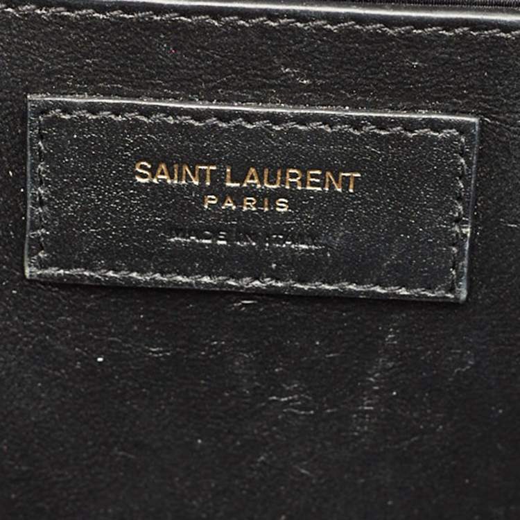 Pre Owned Saint Laurent Beige Mix Matelassé Leather Medium Envelope Chain Bag