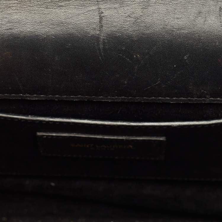 Pre Owned Saint Laurent Black Leather Medium Kate Tassel Chain Shoulder Bag