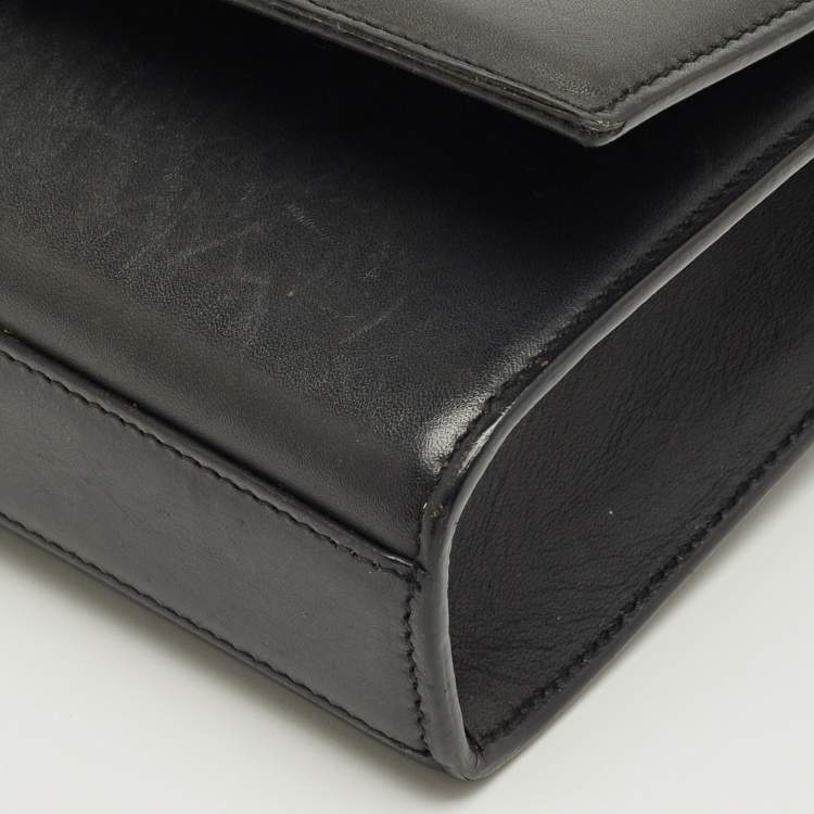 Pre Owned Saint Laurent Black Leather Medium Kate Tassel Chain Shoulder Bag