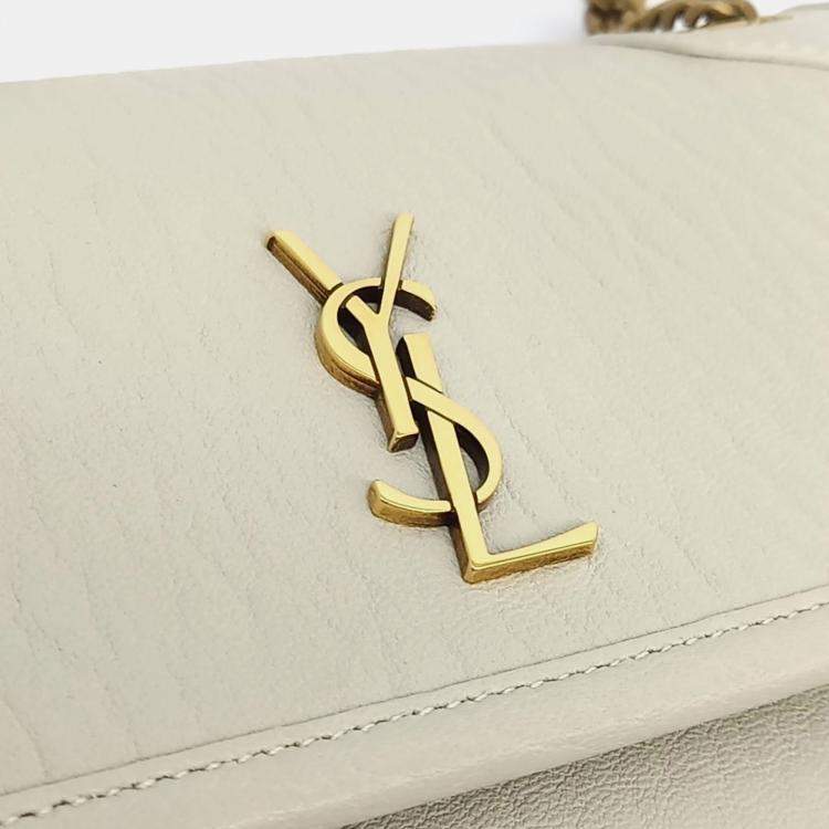 Pre Owned Saint Laurent Paris Cream Leather Niki Mini Chain Shoulder Bag