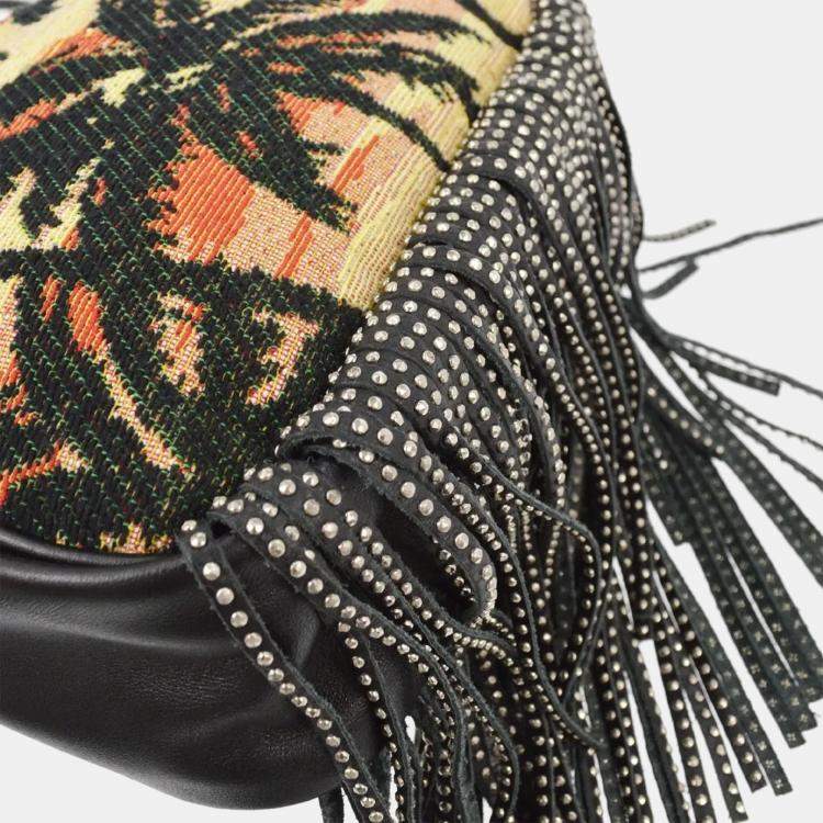 Pre Owned Saint Laurent Black Helena Bucket Bag Fringe Shoulder Bag