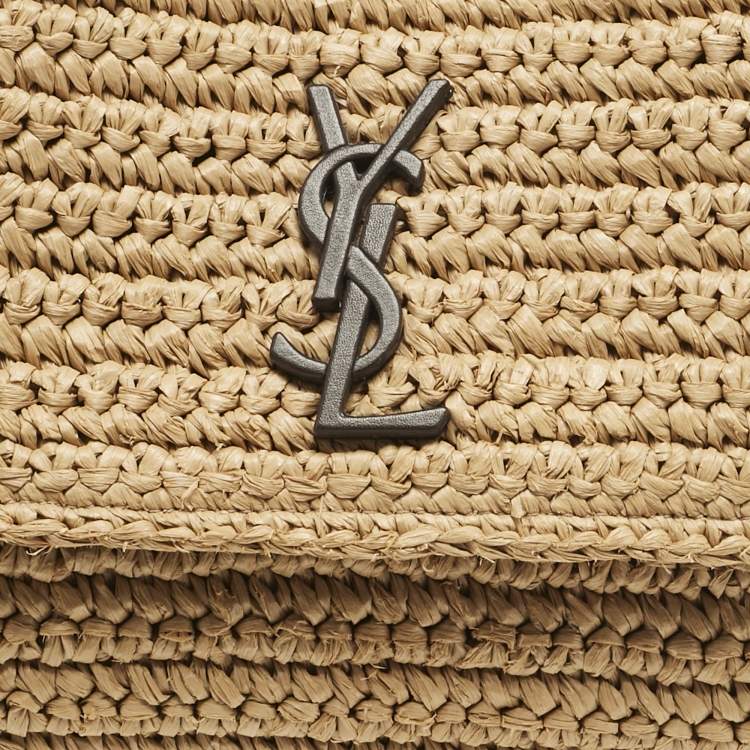 Pre Owned Saint Laurent Natural Raffia Medium Niki Shoulder Bag
