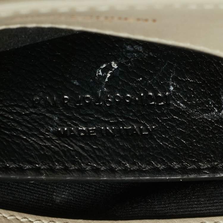 Pre Owned Saint Laurent Off White Matelassé Leather Small Loulou Shoulder Bag