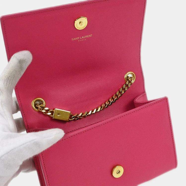 Pre Owned Saint Laurent Pink Leather Kate Shoulder Bag  