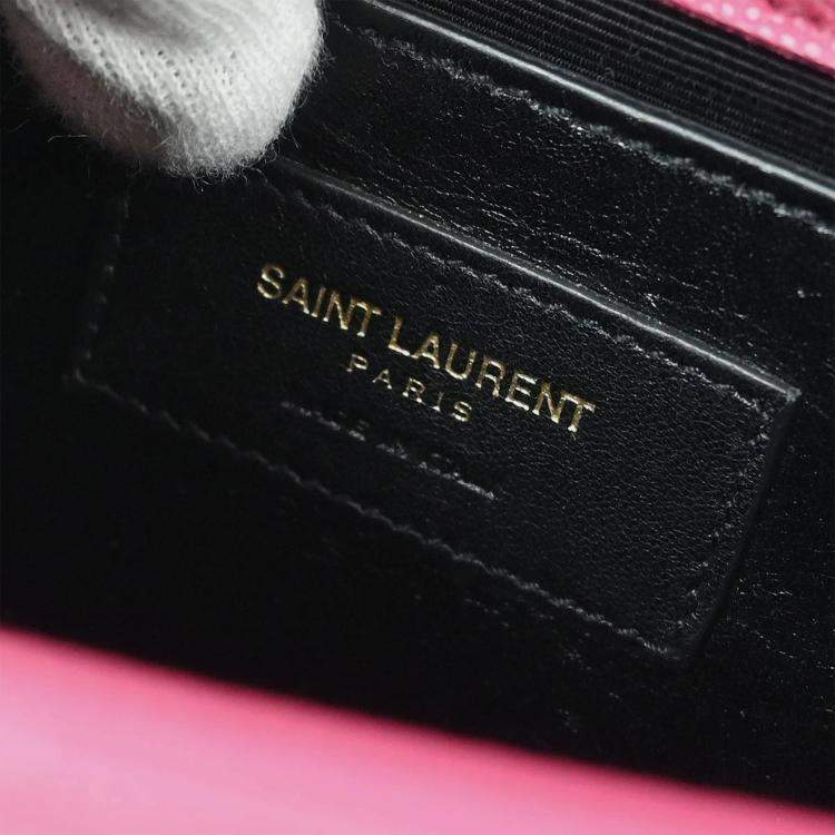 Pre Owned Saint Laurent Pink Leather Kate Shoulder Bag  