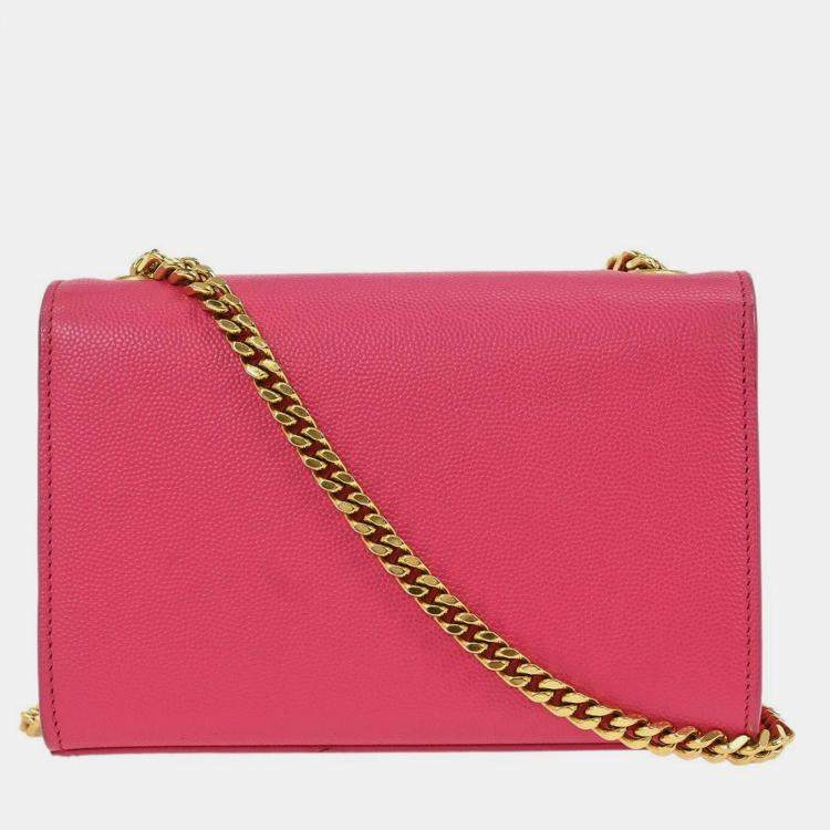 Pre Owned Saint Laurent Pink Leather Kate Shoulder Bag  