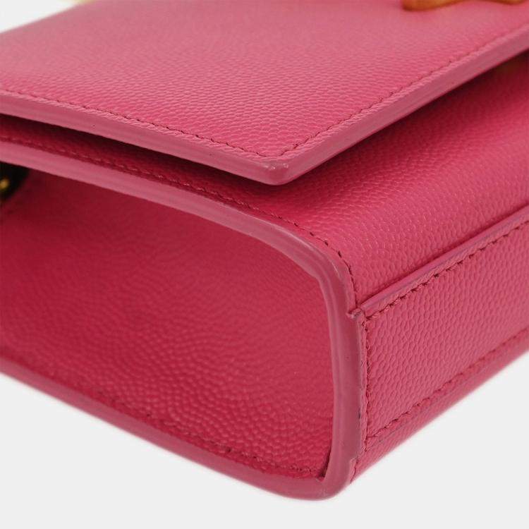 Pre Owned Saint Laurent Pink Leather Kate Shoulder Bag  