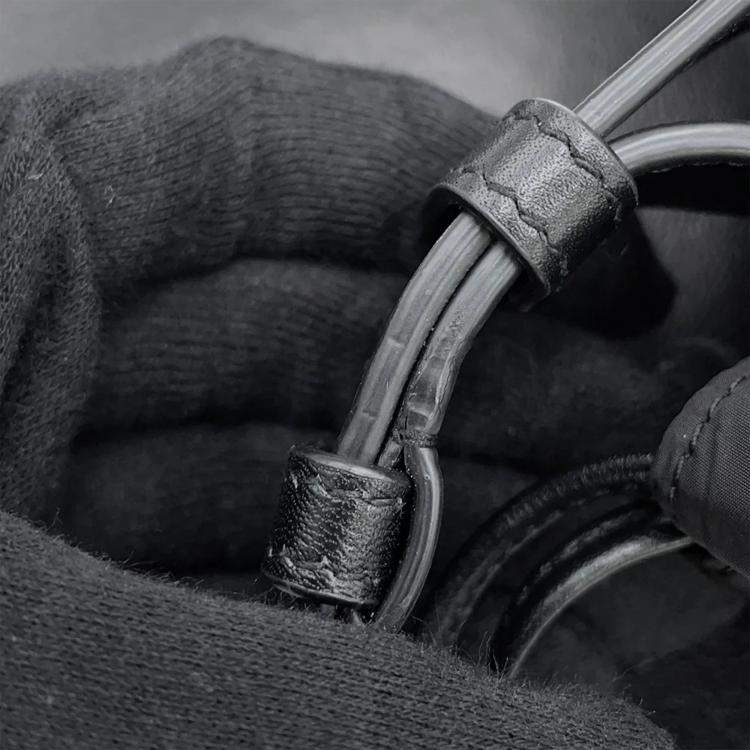 Pre Owned Saint Laurent Paris Rive Gauche Bucket Bag Black Nylon Leather