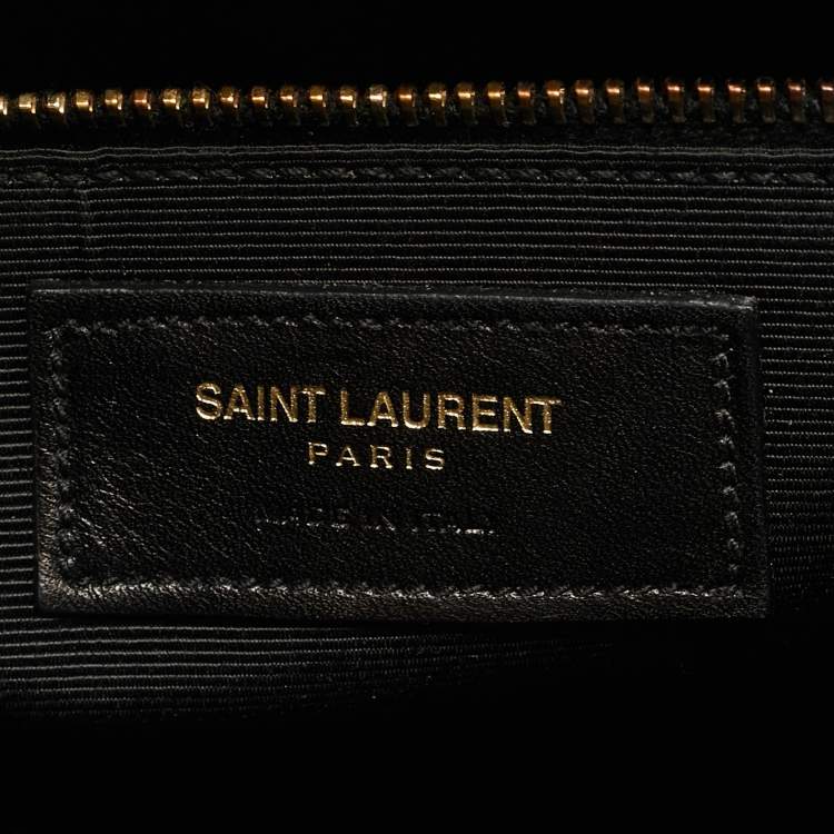 Pre Owned Saint Laurent Black/Navy Blue Leather Small Classic Sac de Jour Tote