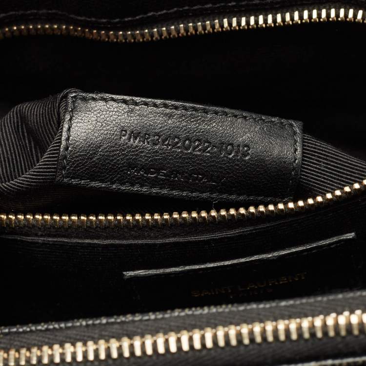 Pre Owned Saint Laurent Black Matelasse Leather Cassandre Shopper Tote