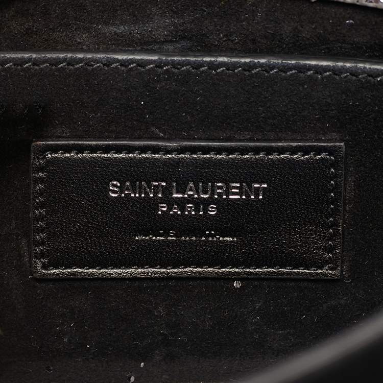 مملوكة مسبقًا Saint Laurent Silver Glitter Leather Small Sunset Chain Shoulder Bag
