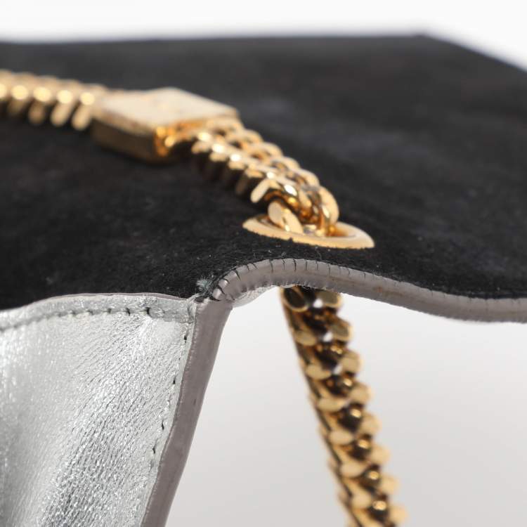 مملوكة مسبقًا Saint Laurent Paris Silver Metallic Leather Small Kate Shoulder Bag