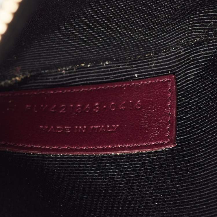 Pre Owned Saint Laurent Burgundy Croc Embossed Leather Baby Sac de Jour Tote