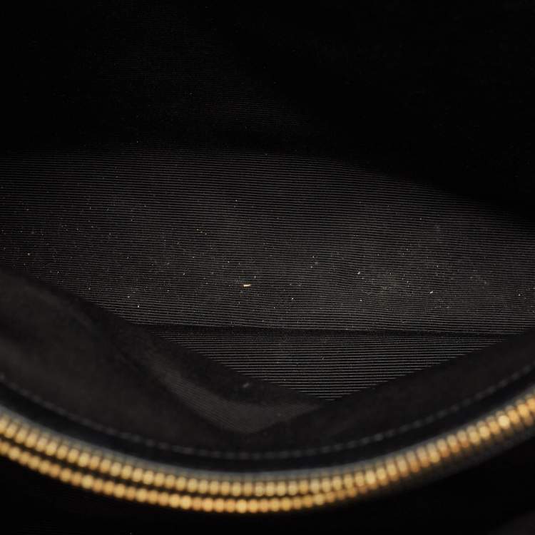 Pre Owned Saint Laurent Black Matelassé Leather Cassandre Shopper Tote