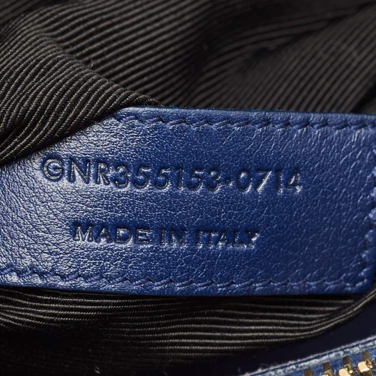 Pre Owned Saint Laurent Navy Blue Leather Small Classic Sac De Jour Tote