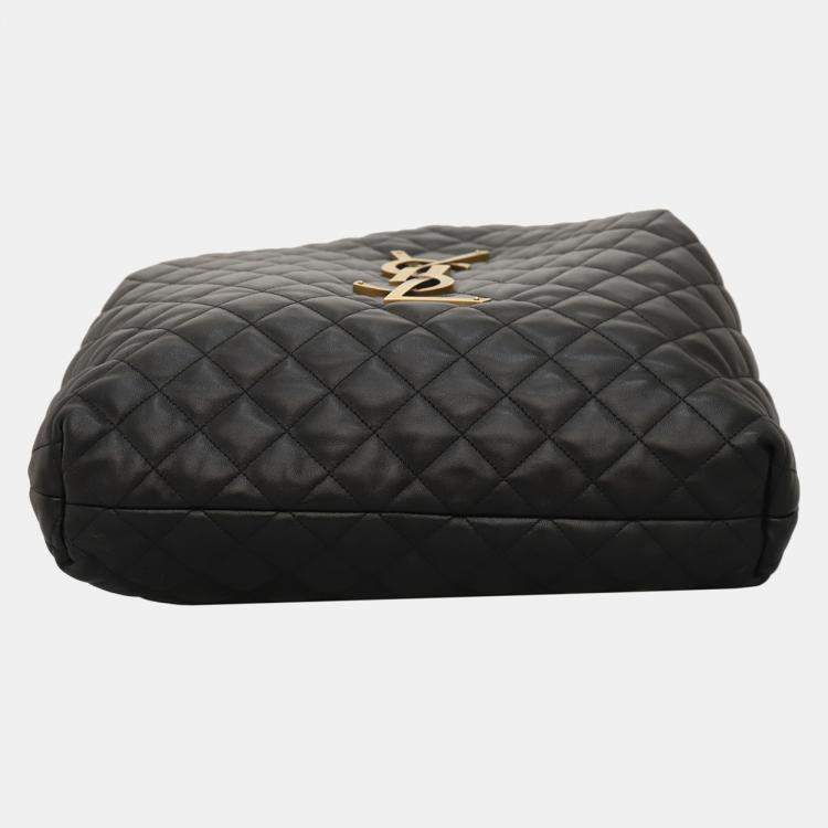 Pre Owned Icare Maxi Quilted Lambskin Black Shopping Bag