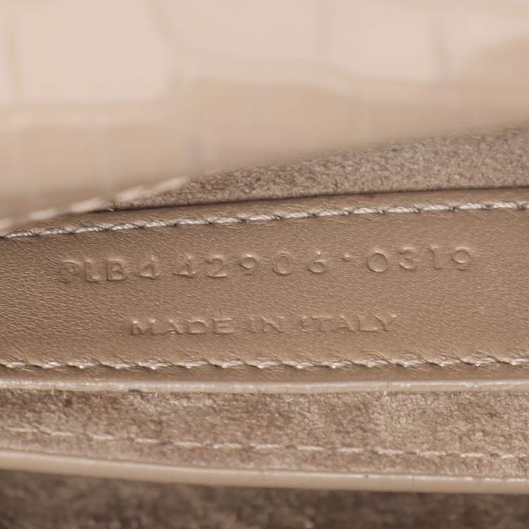 مملوكة مسبقًا Saint Laurent Taupe Croc Embossed Leather Medium Sunset Shoulder Bag