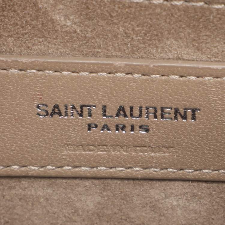 مملوكة مسبقًا Saint Laurent Taupe Croc Embossed Leather Medium Sunset Shoulder Bag