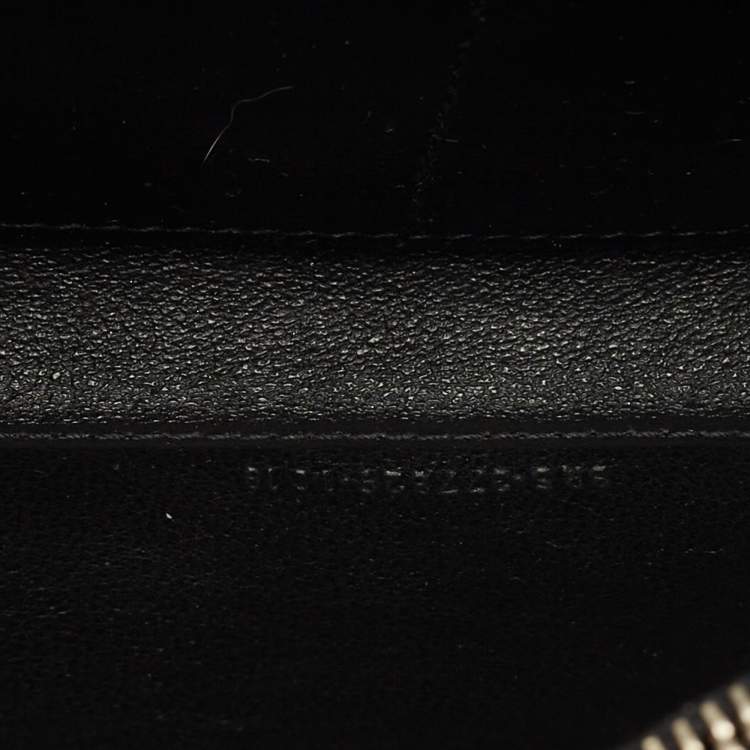 Pre Owned Saint Laurent Black Croc Embossed Leather Kate Clutch