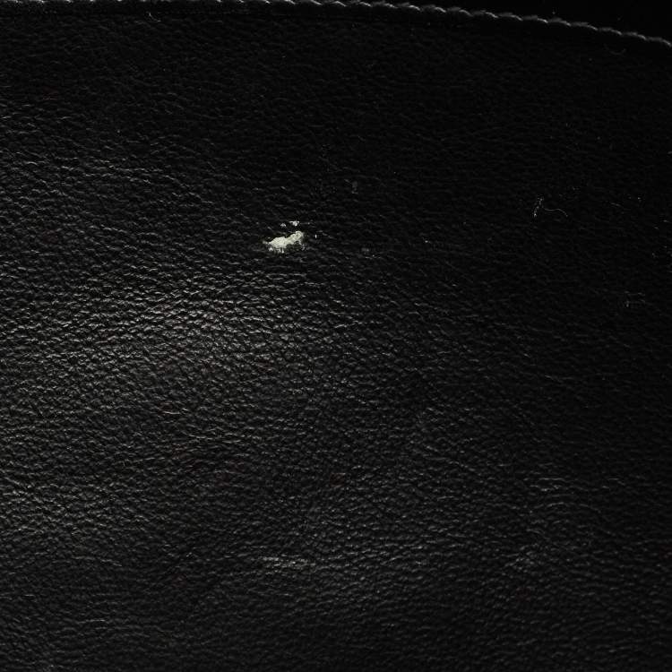 Pre Owned Saint Laurent Black Croc Embossed Leather Kate Clutch