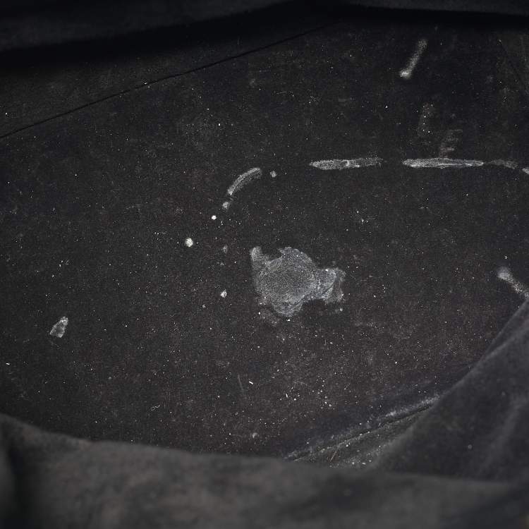 Pre Owned Saint Laurent Black Croc Embossed Leather Emmanuelle Bucket Bag