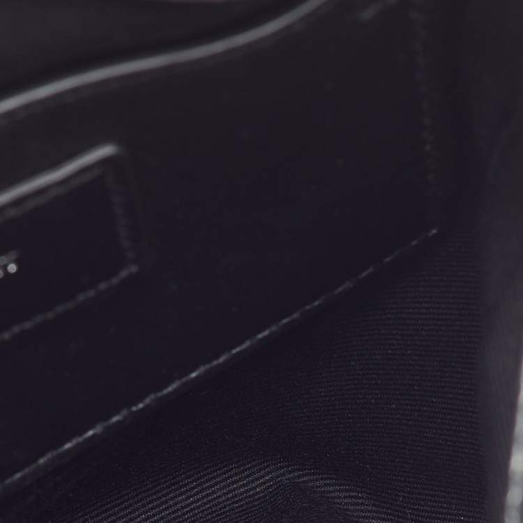 Pre Owned Saint Laurent Silver Leather Matelasse Double Flap Crossbody Bag