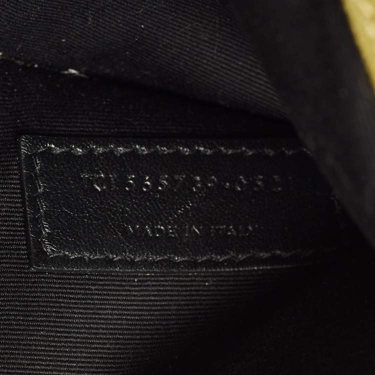 Pre Owned Saint Laurent Olive Green Leather Uptown Clutch