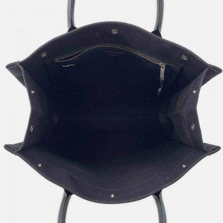 Pre Owned Saint Laurent Paris Rive Gauche Tote Bag Black Canvas