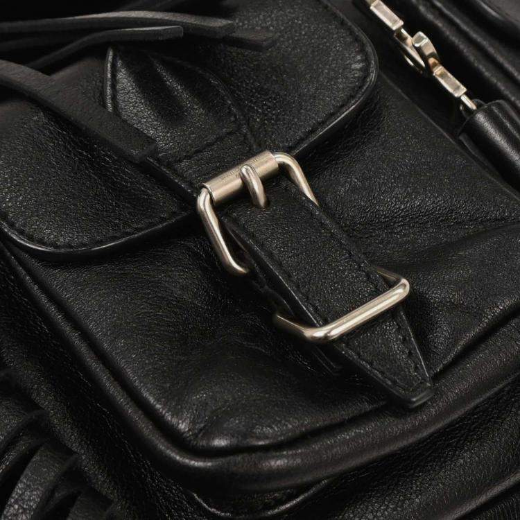 Pre Owned Saint Laurent Black Fringe Festival Backpack