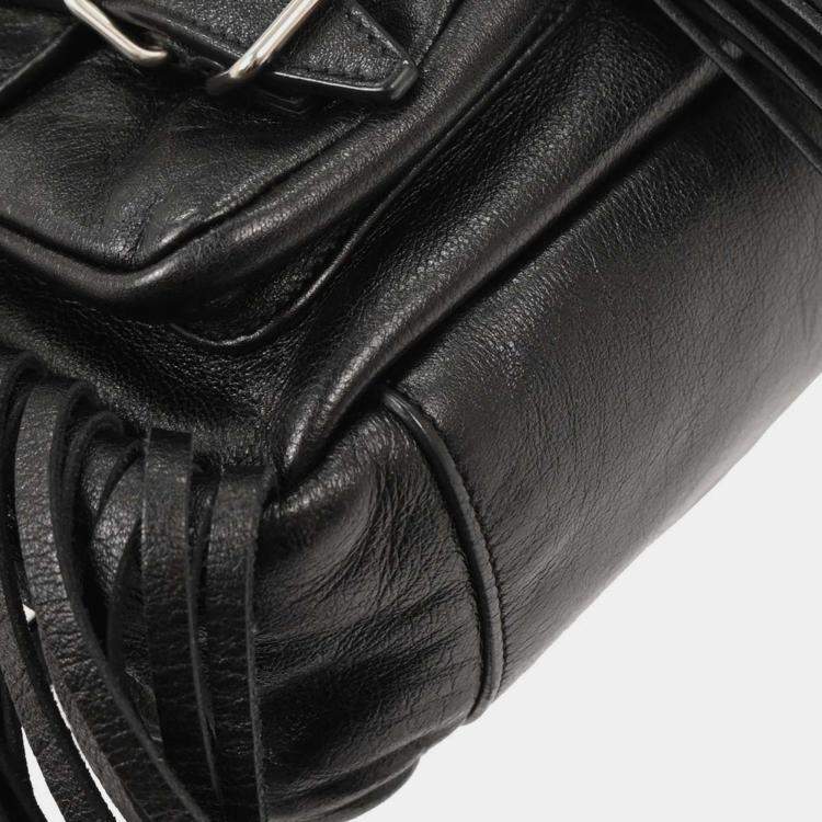 Pre Owned Saint Laurent Black Fringe Festival Backpack