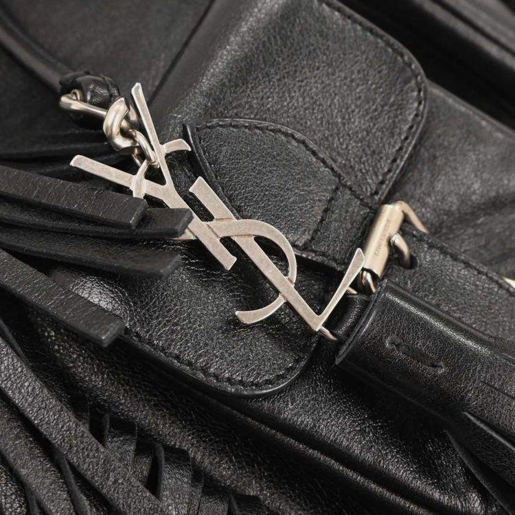 Pre Owned Saint Laurent Black Fringe Festival Backpack